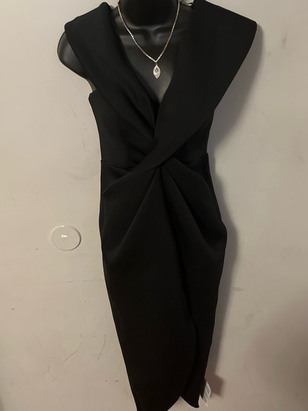 ASOS Black Sleeveless Twist-Front Midi Dress